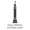 Italy, Trieste, Vittoria Light travel landmark vector illustration