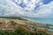 Italy, Tuscany, Castiglione della Pescaia, Maremma Tuscany, Panoramic view of the coast, beach and sea, from the castle