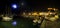 Italy, Tuscany Maremma Castiglione della Pescaia, fireworks over the sea, panoramic night view of the port and the castle