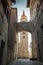 Italy, Tuscany, Pistoia. The bell tower of Cathedral.