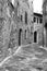 Italy. Tuscany region. Montepulciano town. In black and white to