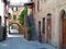 Italy: Typical Tuscan street in Buonconvento.