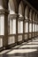 Italy / Venice - 09-08-2017. The arches of the columns of the gallery of the Doge`s Palace in Venice