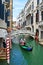 ITALY-VENICE, AUGUST 25: walks on a gondola on channels of Venice on August 25, 2013. The gondola is one of symbols of Venice and