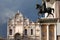 Italy, Venice, Piazza with an equestrian statue