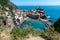 Italy, Vernazza, View of the coast of Vernazza