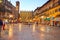 Italy, Verona, palazzo Maffei and Gardello tower