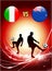 Italy versus New Zealand on Abstract Red Light Background