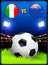 Italy versus New Zealand on Soccer Stadium Event Background