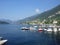 Italy. View at Como Lake and boats. Tremezzo city