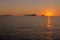 Italy, volcanism, Eolian islands at sunset.