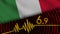 Italy Wavy Fabric Flag, 6.9 Earthquake, Breaking News, Disaster Concept