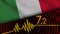 Italy Wavy Fabric Flag, 7.2 Earthquake, Breaking News, Disaster Concept