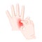 Itch. Human`s hands with dermatitis