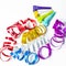 Item for party colorful serpentine and blowers