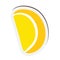 Ð¡itrus slice of lemon in flat style, sticker