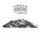 Its better in the mountains sign in vintage, old hand drawn, sketch, or engraved style. modern looking mountain peak as