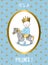 Its a boy card. Small prince riding rocking horse.