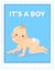 Its Boy Greeting Card, Baby of Six Month on Knees