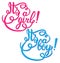 Its a girl, boy lettering. Baby shower invitation