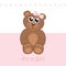 Its a girl welcome greeting card for childbirth with teddy bear