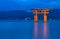 The Itsukushima floating Torii Gate off the coast of the island of Miyajima