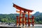 Itsukushima Shrine, Torii gate on the world heritage island Miyajima near Hiroshima, Japan.