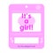 Itâ€™s a girl-baby gift card. Baby shower greeting invitation cards. Money card pink colors template. Vector illustration