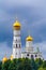 Ivan the Great Bell Tower Moscow Kremlin, Russia, with Assumption Belfry on the right on a background of