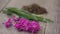 Ivan-tea, Willow-herb, epilobium flower, dry herbal tea on wooden table
