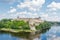 Ivangorod fortress on the Bank of the Narva river in the summer noon