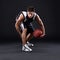 Ive got 99 options, failure aint one of them. Full length portrait of a male basketball player in action against a black