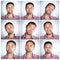 Ive got a face for every space. Composite shot of the many expressions of people.