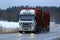 Iveco Stralis Logging Truck Transport in the Blue Hour