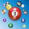 Ivories, Billiard Balls Set Vector