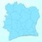 Ivory Coast blue map on degraded background