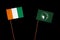 Ivory Coast flag with African Union flag on black