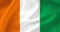 Ivory Coast flag. Ivory Coast flag with a close-up. The flag is embossed.