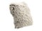 Ivory fluffy square eco fur accent pillow. 3d render