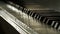 Ivory keyed piano in low depth of field