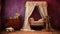 Ivory Room For Newborn Baby With Pre-raphaelite Clip Art And Plum Background