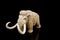 ivory statuette of elephant mammoth on black background