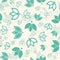 Ivory teal tulip gradient allover seamless print background design