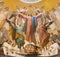 IVREA, ITALY - JULY 15, 2022: The Assumption of Virgin Mary fresco in cupola of church Santuario Monte Stella by Dalle Ceste