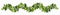 Ivy festoon, green creeper decorative border isolated on white background. Vector illustration in flat cartoon style