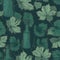 Ivy Leaf On Bottle Green Background. Infinite, Seamless Backgrounds. Generative AI