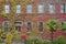 Ivy red leaves on the wall at Victoria Barracks, in Melbourne, A