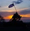 Iwo Jima Memorial sunrise silhouette