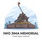 Iwo Jima Memorial United States Landmark Minimalist Cartoon Illustration