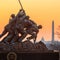 Iwo Jima Memorial Washington DC USA at sunrise